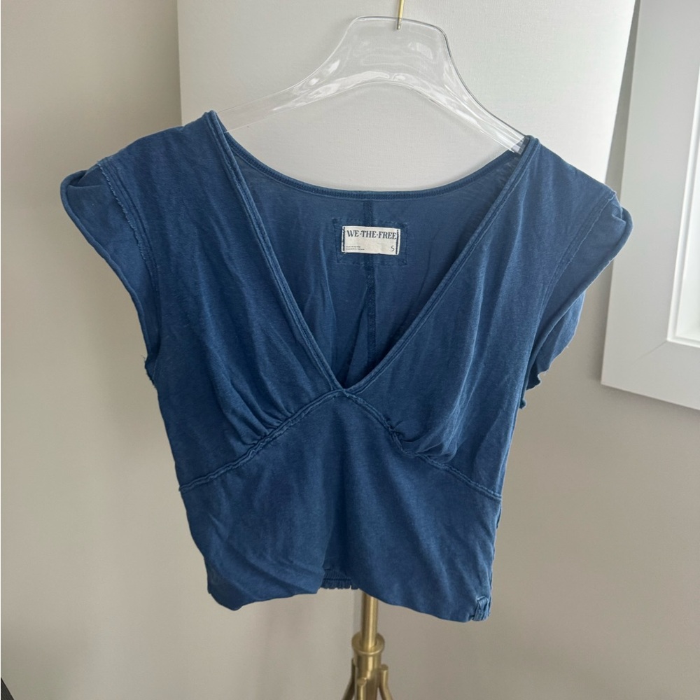 Free People We The Free Ivy Tee in Sailor Blue Navy Size Small